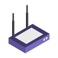 Isometric Router Set On White Background vector