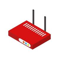 Isometric Router Set On White Background vector