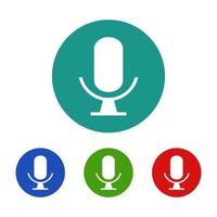 Microphone Set On White Background vector