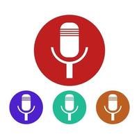 Microphone Set On White Background vector