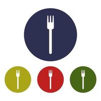 Fork Set On White Background vector