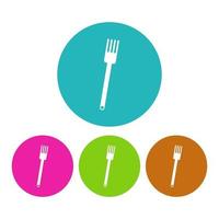 Fork Set On White Background vector