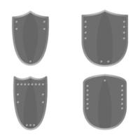 Set Of Shields On White Background vector