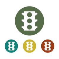 Set Of Traffic Light On White Background vector