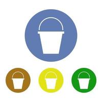 Bucket Set On White Background vector