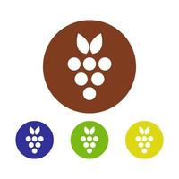 Set Of Grapes On White Background vector