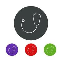 Set Of Stethoscope On White Background vector