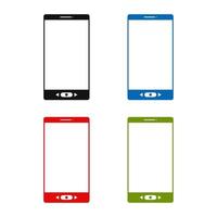 Set Of Smartphones On White Background vector