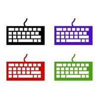 Computer Keyboard Set On White Background vector