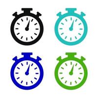 Set Of Stopwatch On White Background vector