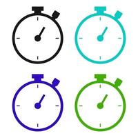 Set Of Stopwatch On White Background vector