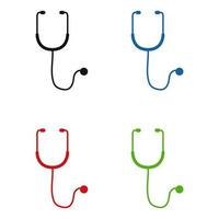 Set Of Stethoscope On White Background vector