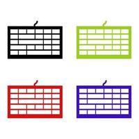 Computer Keyboard Set On White Background vector