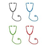 Set Of Stethoscope On White Background vector