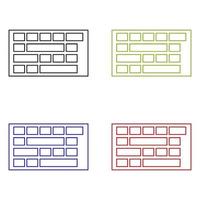 Computer Keyboard Set On White Background vector