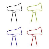 Telescope Set On White Background vector