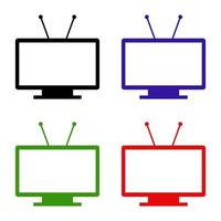 Television Set On White Background vector