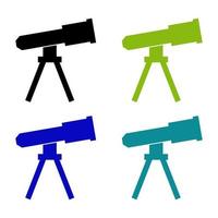 Telescope Set On White Background vector