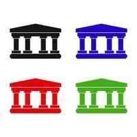 Temple Set On White Background vector