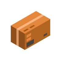 conjunto de caja isométrica sobre fondo blanco vector