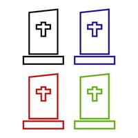 Tombstone Set On White Background vector