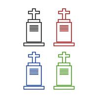 Tombstone Set On White Background vector