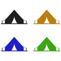 Set Of Camping Tent On White Background vector