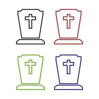 Tombstone Set On White Background vector