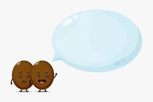 Cute kiwi mascot with bubble speech vector