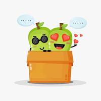 Cute mango mascot in the box vector