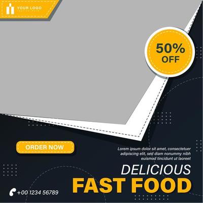 Restaurant food yummy promotion social media post template