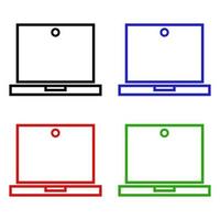 Laptop Set On White Background vector