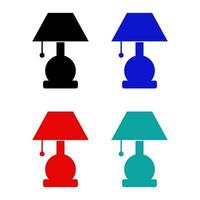 Set Of Bedside Lamp On White Background vector