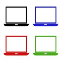 Laptop Set On White Background vector