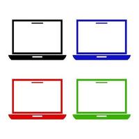 Laptop Set On White Background vector