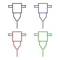 Set Of Laser Cutter On White Background vector