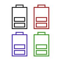 Low Battery Set On White Background vector