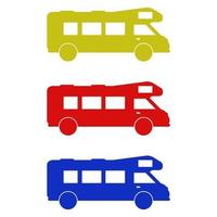 Camper Set On White Background vector