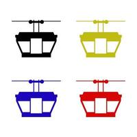 Set Of Cable Car On White Background vector