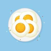 sunny side up egg on a plate vector