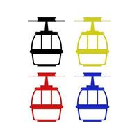 Set Of Cable Car On White Background vector