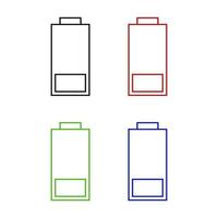 Low Battery Set On White Background vector