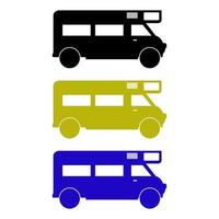 Camper Set On White Background vector