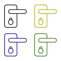 Door Handle Set On White Background vector