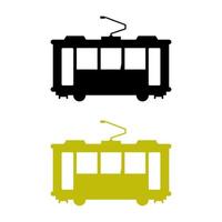 Tram Set On White Background vector