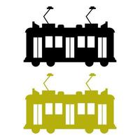 Tram Set On White Background vector
