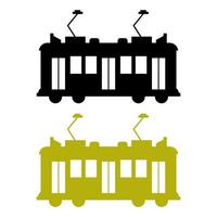 Tram Set On White Background vector