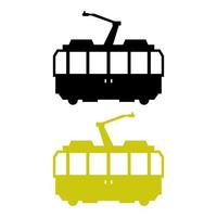 Tram Set On White Background vector