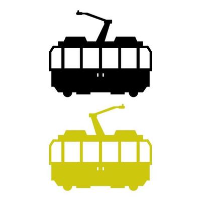 Tram Set On White Background