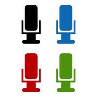 Microphone Set On White Background vector